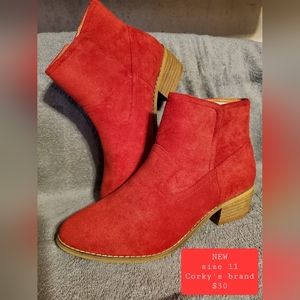 Red Corky's ankle booties